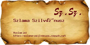 Szlama Szilvánusz névjegykártya